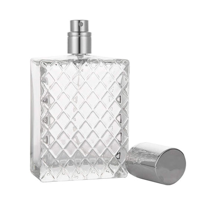 Enslz 100ml 3.4 oz Refillable Spray Perfume Bottle - Large Fine Mist Atomizer, Empty Portable Clear Glass Essential Oil Container for Travel