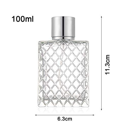 Enslz 100ml 3.4 oz Refillable Spray Perfume Bottle - Large Fine Mist Atomizer, Empty Portable Clear Glass Essential Oil Container for Travel - görsel 4