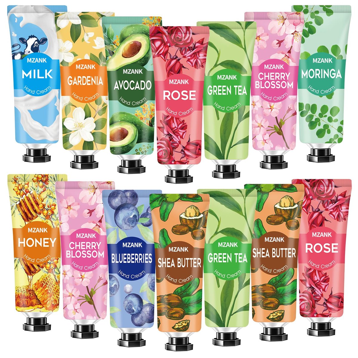 MZANK 14 Pack Hand Cream for Dry Cracked Hands – Travel Size Hand Lotion, Perfect Gifts for Women - görsel 1
