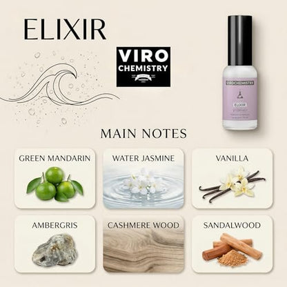 VIROCHEMISTRY Pheromones for Women (Elixir) – Elegant, Ultra Strength Organic Fragrance Body Perfume, 1 Fl Oz