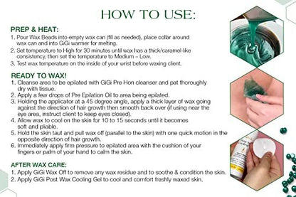 GiGi Hard Wax Beads for Hair Removal – Nourishing Aloe, 14 oz – Ideal for Sensitive Skin, Face, Body, Bikini & Brazilian Waxing Avelisse