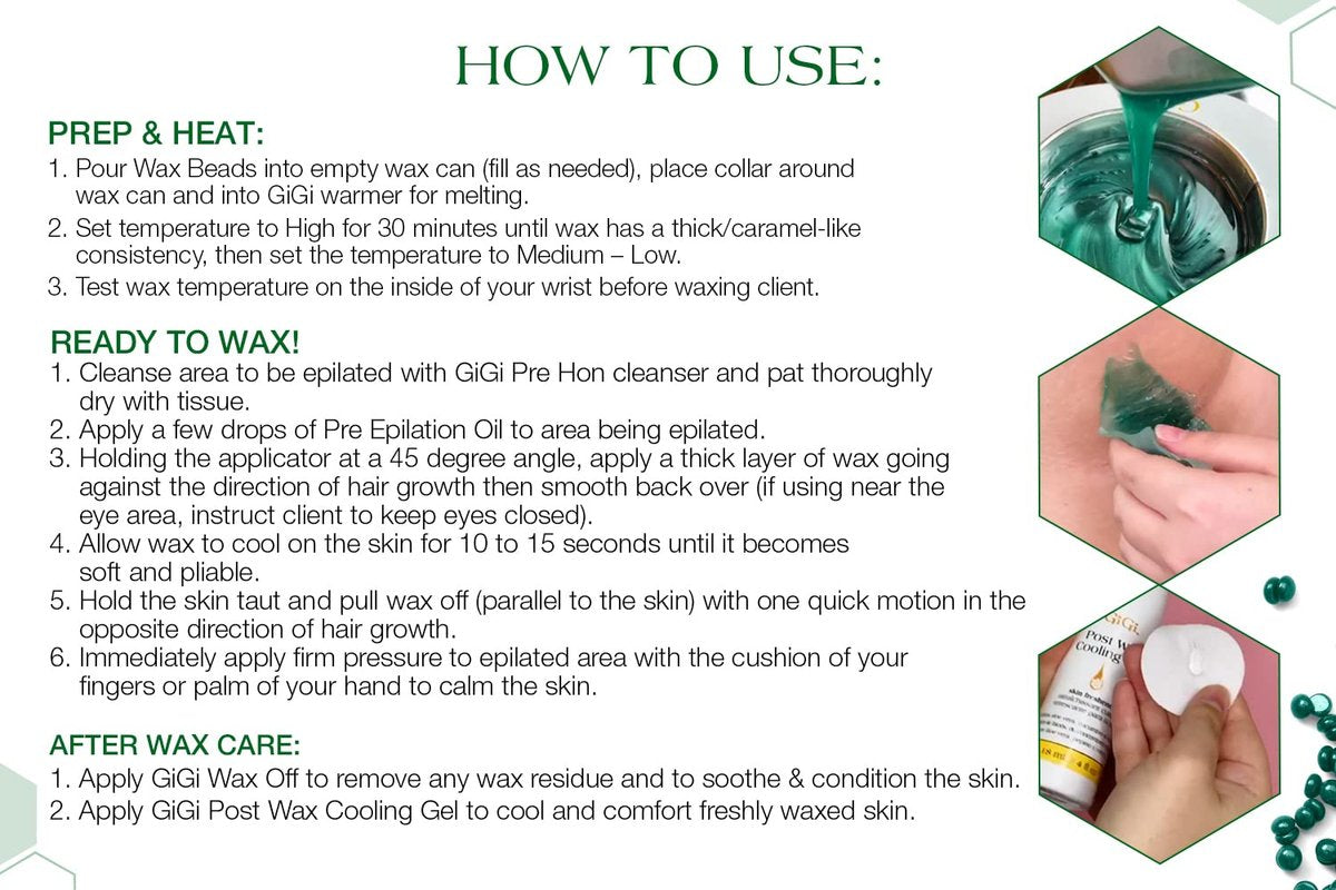GiGi Hard Wax Beads for Hair Removal – Nourishing Aloe, 14 oz – Ideal for Sensitive Skin, Face, Body, Bikini & Brazilian Waxing Avelisse