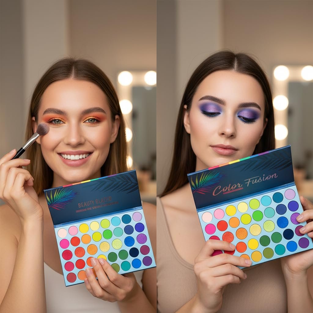 BestLand 39 Color Rainbow Eyeshadow Palette - Professional Matte, Metallic & Shimmer Eye Shadow Set - Ultra Pigmented Bright Vibrant Shades - görsel 17