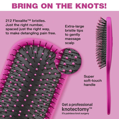 The Knot Dr. Detangling Hair Brush by Conair – Pink – Removes Knots & Tangles in Wet or Dry Hair