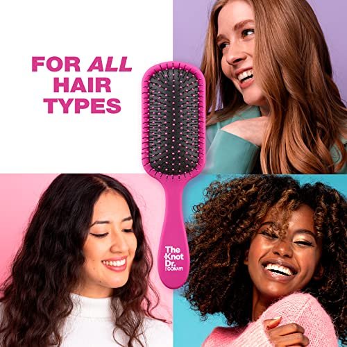 The Knot Dr. Detangling Hair Brush by Conair – Pink – Removes Knots & Tangles in Wet or Dry Hair - görsel 7
