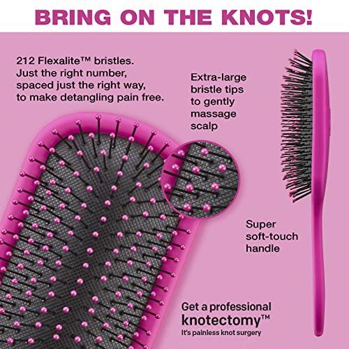 The Knot Dr. Detangling Hair Brush by Conair – Pink – Removes Knots & Tangles in Wet or Dry Hair - görsel 3