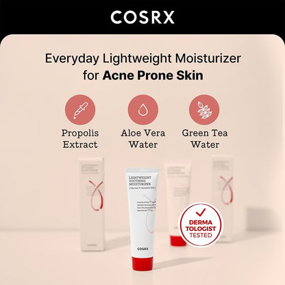 COSRX AC Collection Lightweight Soothing Moisturizer – Aloe Vera 71.2% – 2.7 fl oz (80ml) – Paraben Free, Animal Testing Free Avelisse