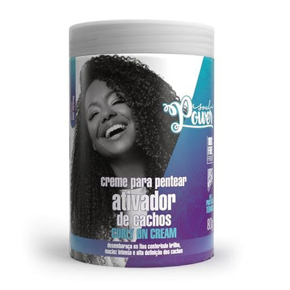 Soul Power Curly On Curls Activator Combing Cream – 28.2 oz – Define & Soften Coily Hair