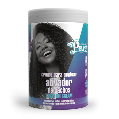 Soul Power Curly On Curls Activator Combing Cream – 28.2 oz – Define & Soften Coily Hair