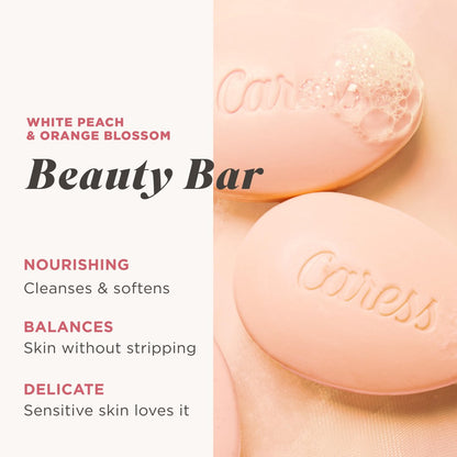 Caress Beauty Bar Soap - Daily Silk Extract & Floral Oil Essence, Moisturizing Body Soap for Silky, Soft Skin, 3.15 oz, 48 Bars Avelisse