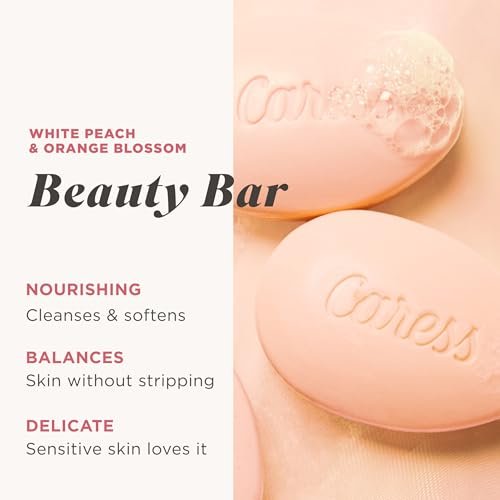 Caress Beauty Bar Soap - Daily Silk Extract & Floral Oil Essence, Moisturizing Body Soap for Silky, Soft Skin, 3.15 oz, 48 Bars Avelisse
