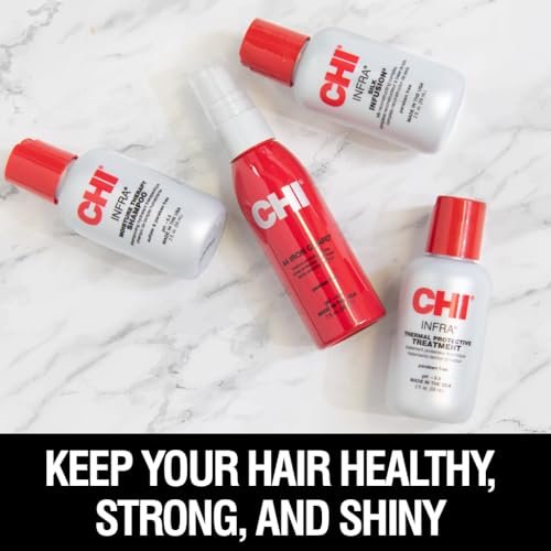 CHI Infra The Essentials Kit - Sulfate-Free, Paraben-Free, Cruelty-Free Hair Care Set with Infra Shampoo, 44 Iron Guard, Treatment & Silk Infusion (2 oz each, 4 Products) Avelisse