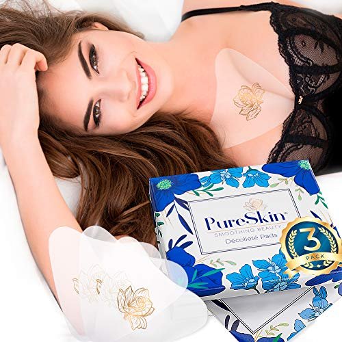 PureSkin Chest Wrinkle Pads – 3-Pack Decollete Anti Wrinkle Silicone Patches – Reusable Chest Wrinkle Pads for Sleeping Avelisse