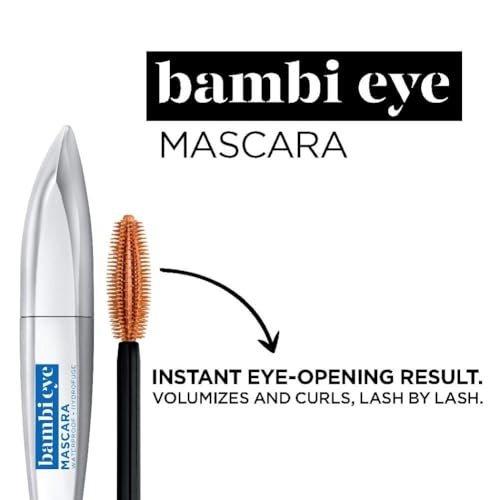 L'Oreal Paris Bambi Eye Mascara - Waterproof Black - Lasting Volume, Length & Lift with Doe-Eye Definition Avelisse