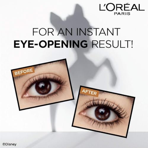 L'Oreal Paris Bambi Eye Mascara - Waterproof Black - Lasting Volume, Length & Lift with Doe-Eye Definition Avelisse
