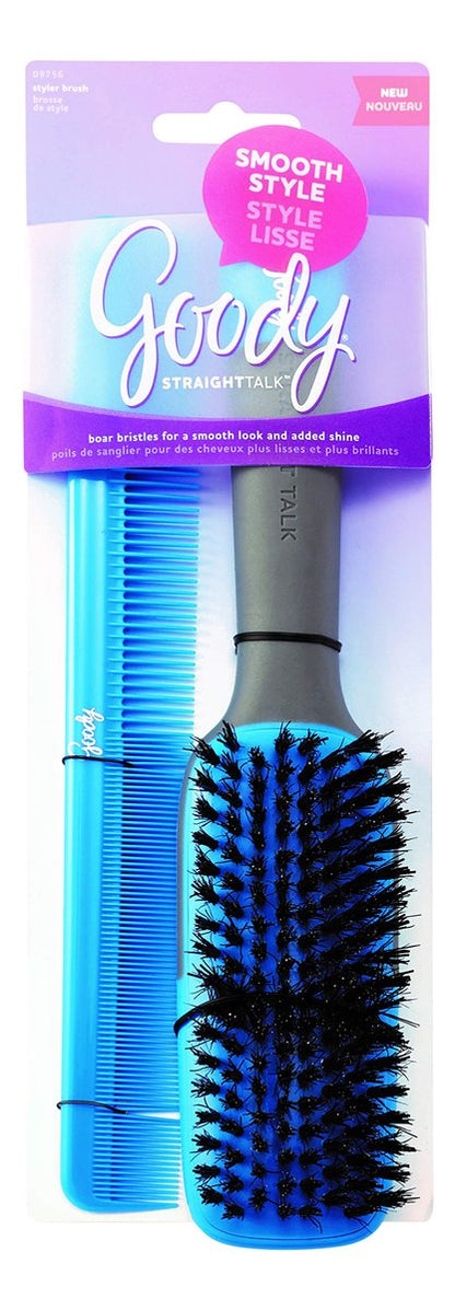 Goody Straight Talk Brush and Comb Set - 2 Piece for Smooth, Tangle-Free Hair