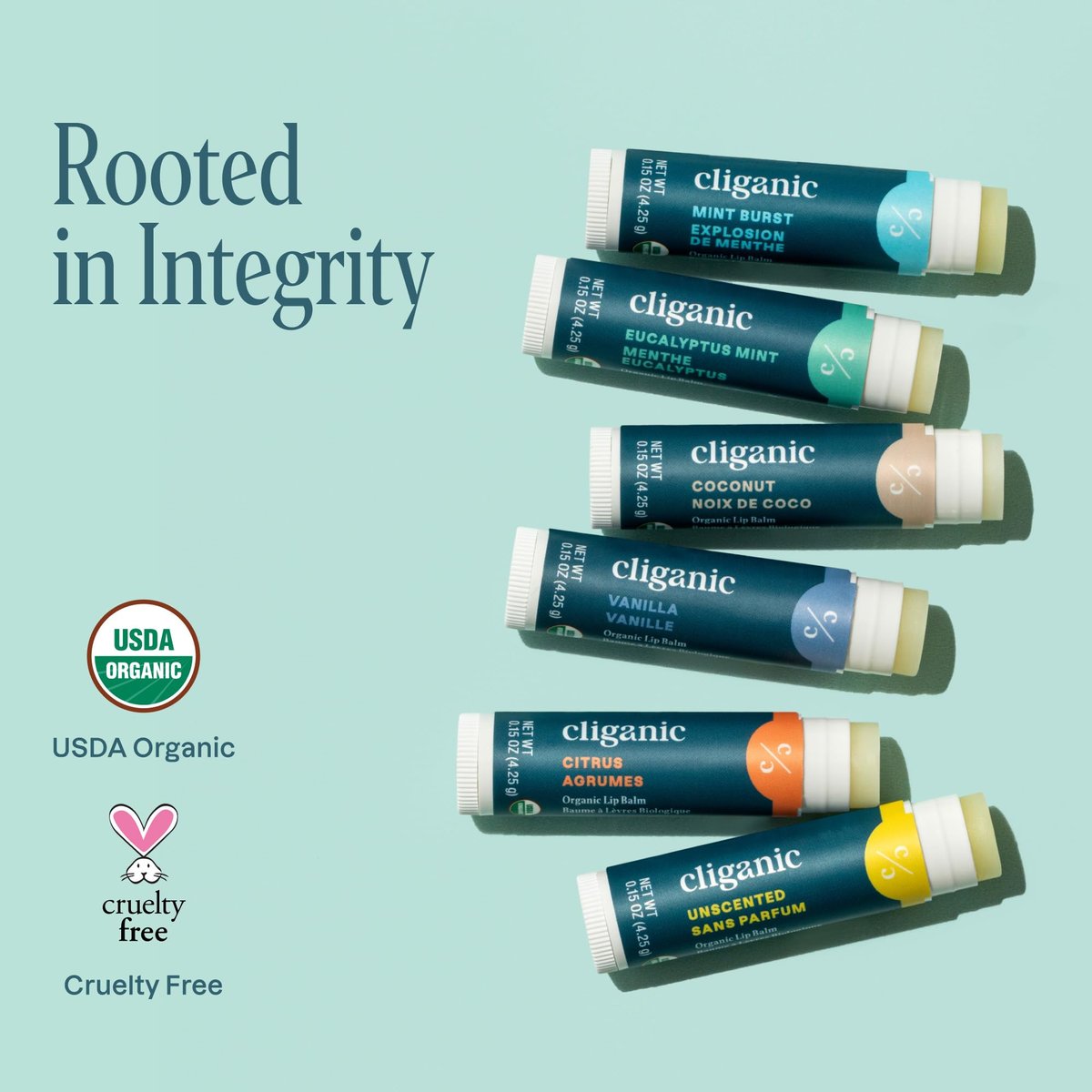 Cliganic Organic Lip Balm Set (6 Flavors) - 100% Natural Hydrating, Moisturizing for Dry Cracked Lips, Stocking Stuffer Gift for Men & Women - görsel 11