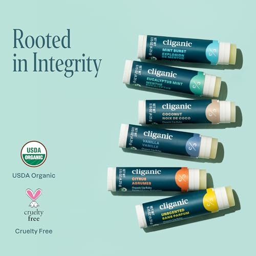 Cliganic Organic Lip Balm Set (6 Flavors) - 100% Natural Hydrating, Moisturizing for Dry Cracked Lips, Stocking Stuffer Gift for Men & Women - görsel 12
