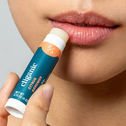Cliganic Organic Lip Balm Set (6 Flavors) - 100% Natural Hydrating, Moisturizing for Dry Cracked Lips, Stocking Stuffer Gift for Men & Women
