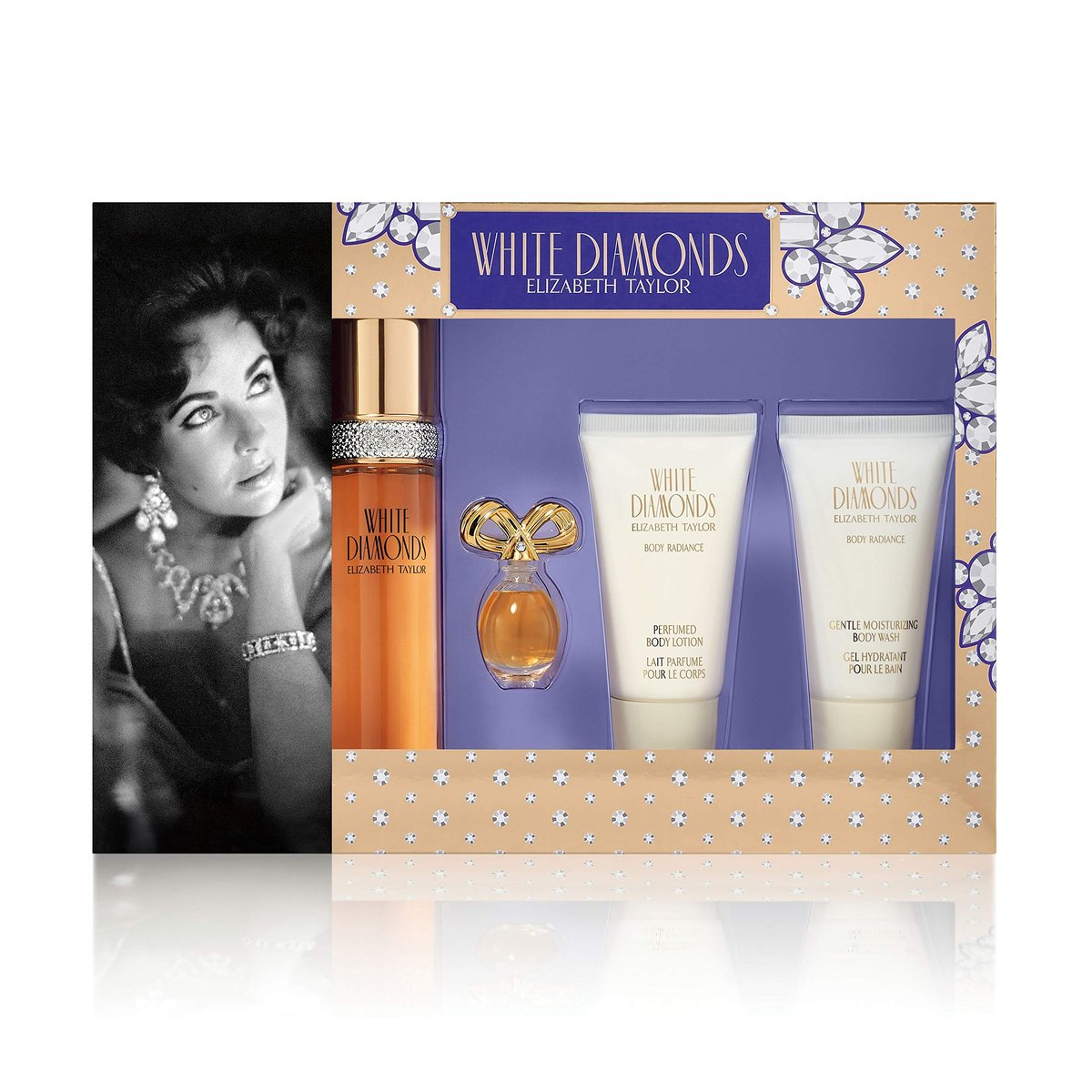 Elizabeth Taylor White Diamonds 4-Piece Gift Set – 1.7 oz Eau de Toilette Spray for Women Avelisse