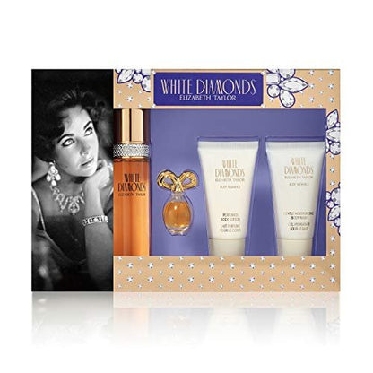 Elizabeth Taylor White Diamonds 4-Piece Gift Set – 1.7 oz Eau de Toilette Spray for Women Avelisse