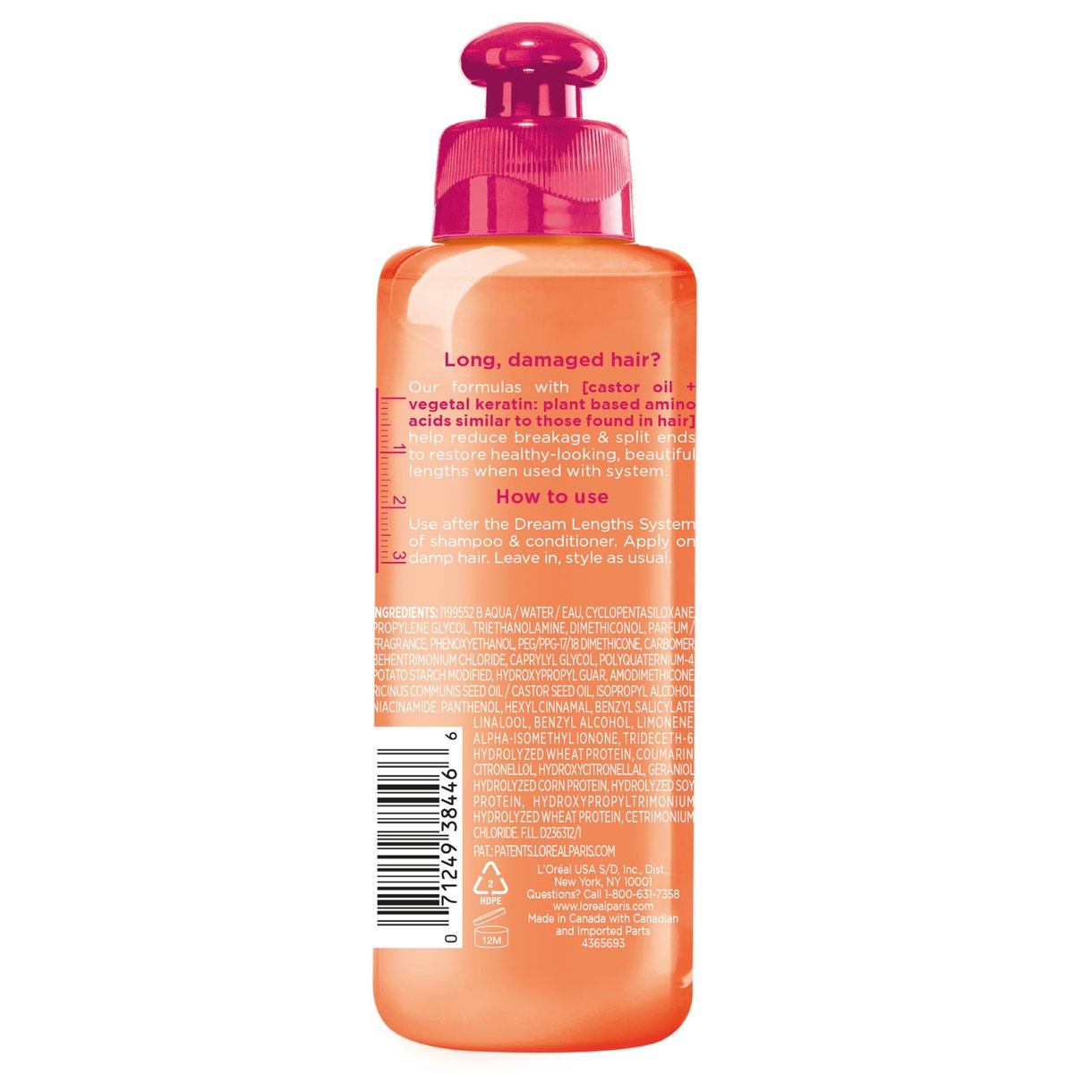 L'Oreal Paris Elvive Dream Lengths Frizz Killer Leave-In Serum, 3.4 fl oz (100 ml) - görsel 9