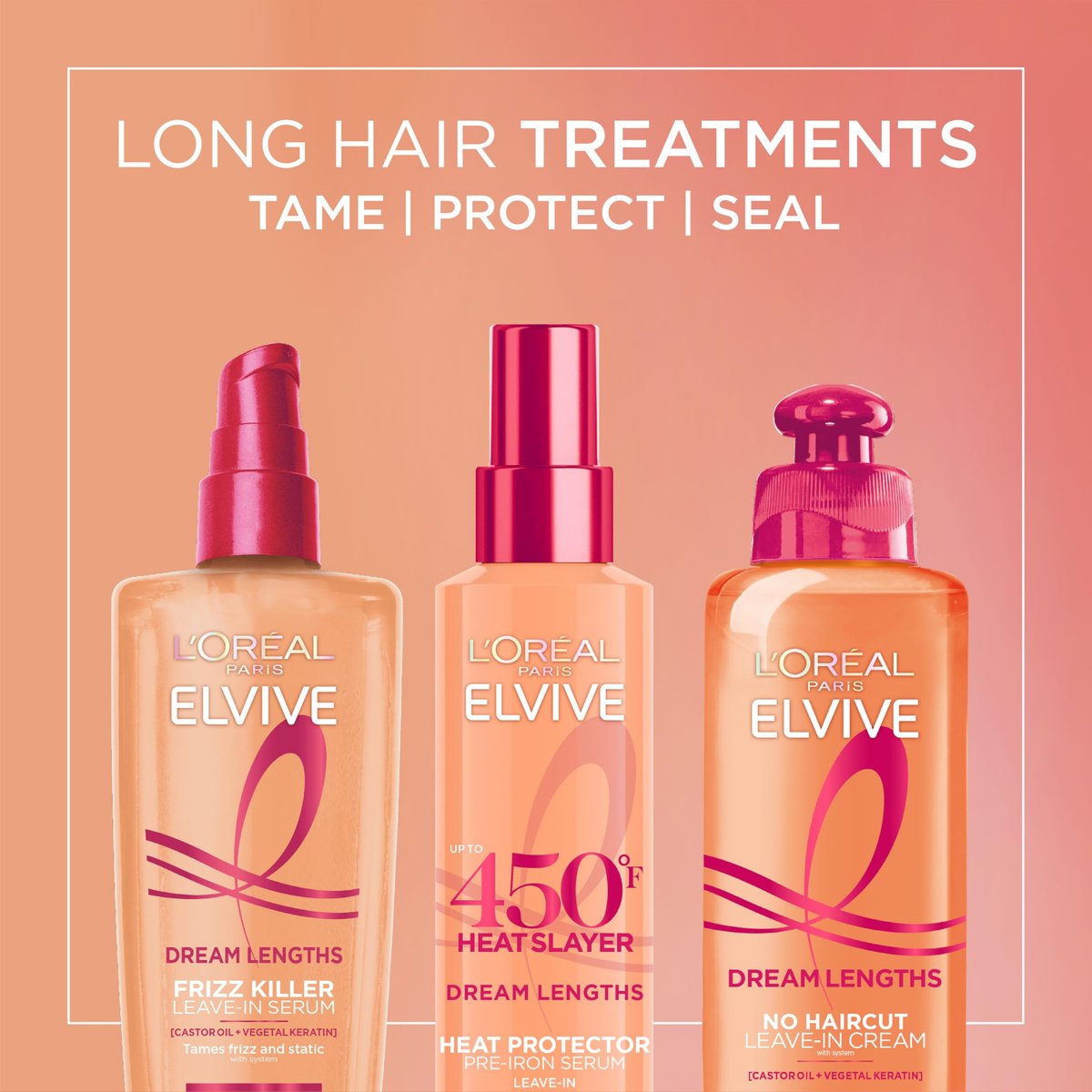 L'Oreal Paris Elvive Dream Lengths No Haircut Cream Leave In Conditioner, 6.8 fl. oz. - görsel 12
