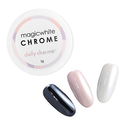 Daily Charme Magic White Nail Chrome Powder (White, 1g) – Pearlescent Glazed Donut Effect for DIY & Salon Manicure Avelisse