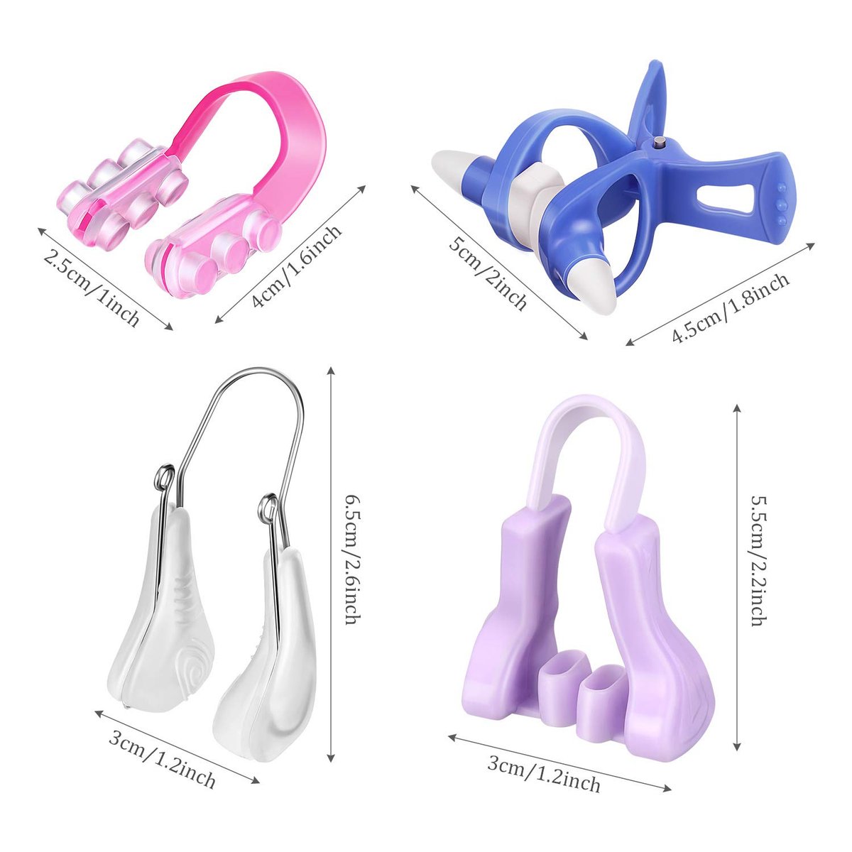 Frienda 4-Piece Nose Shaper Slimmer Lifting Clips Set - Silicone Bridge Shaper Beauty Tool for Women - görsel 3