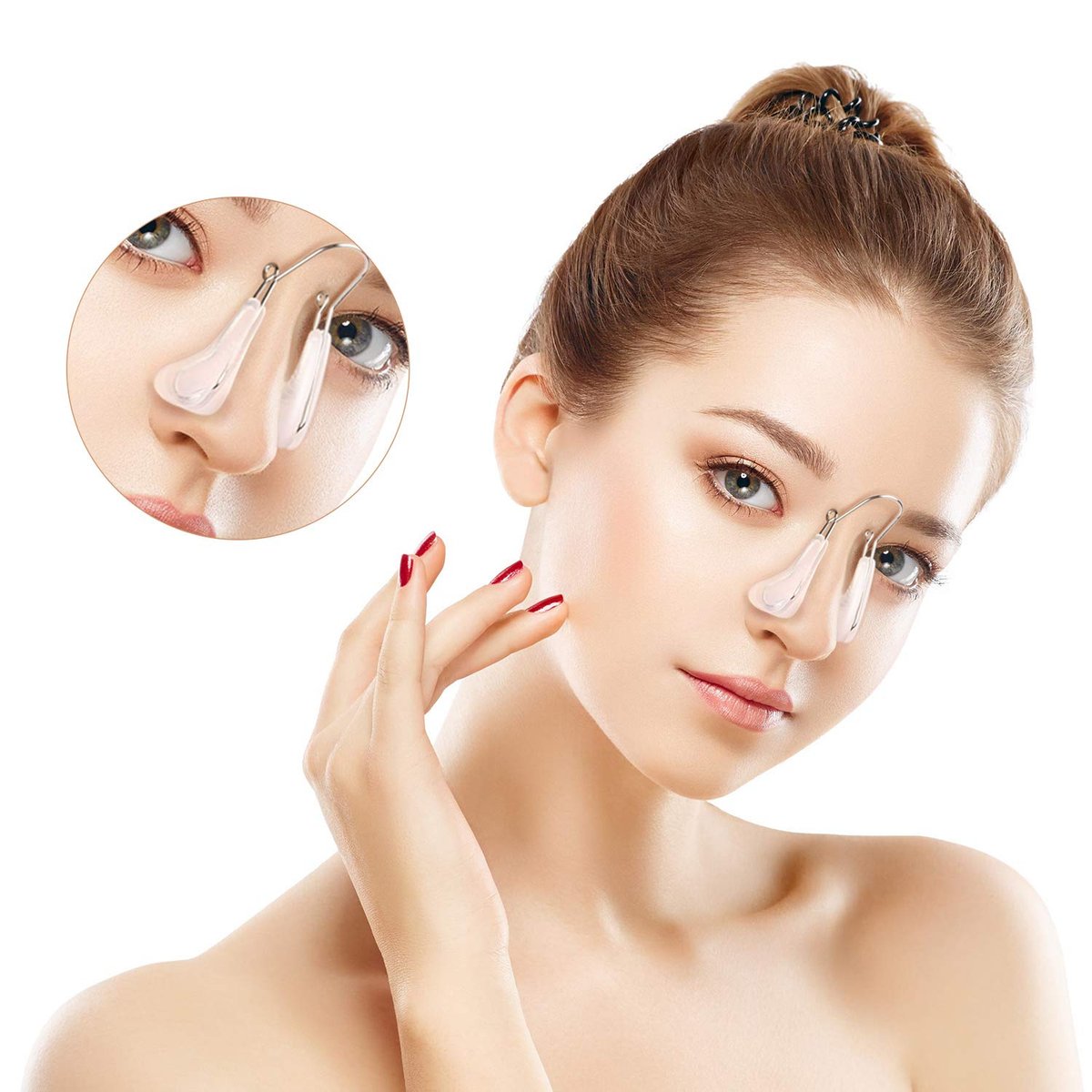 Frienda 4-Piece Nose Shaper Slimmer Lifting Clips Set - Silicone Bridge Shaper Beauty Tool for Women - görsel 11
