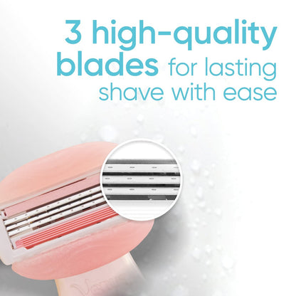 Gillette Venus Mini On The Go Women's Razor Handle with 3 ComfortGlide White Tea Scent Blade Refills + Travel Case Avelisse