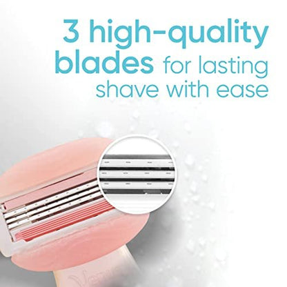 Gillette Venus Mini On The Go Women's Razor Handle with 3 ComfortGlide White Tea Scent Blade Refills + Travel Case Avelisse