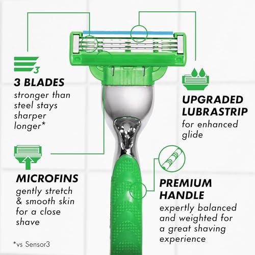 Gillette Mach3 Sensitive Shaving Razor for Men – 1 Handle + 5 Blade Refills for Sensitive Skin Avelisse