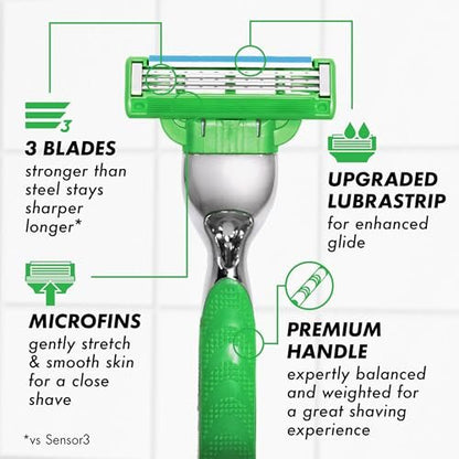 Gillette Mach3 Sensitive Shaving Razor for Men – 1 Handle + 5 Blade Refills for Sensitive Skin Avelisse