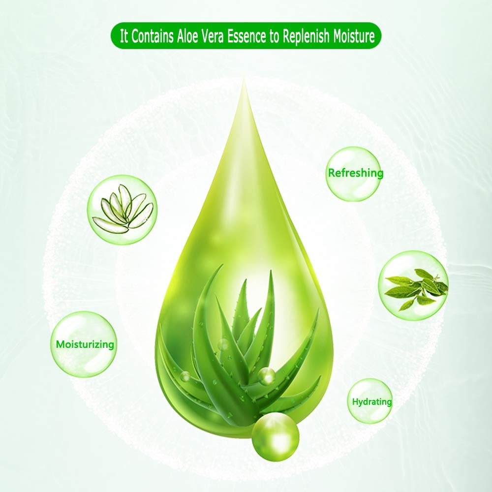 PalNour Aloe Facial Sheet Mask - Hydrating & Revitalizing for Dry, Oily, Sensitive Skin - 10 Pack - görsel 8