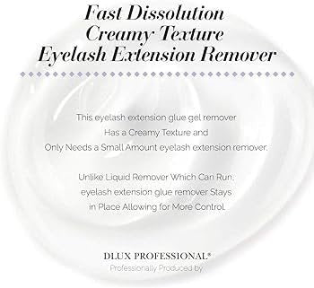 DLUX PROFESSIONAL Eyelash Extensions Cream Glue Remover – 15ml, Oatmeal Color, Fast Dissolving Professional Lash Adhesive Remover Avelisse