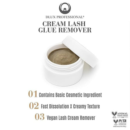 DLUX PROFESSIONAL Eyelash Extensions Cream Glue Remover – 15ml, Oatmeal Color, Fast Dissolving Professional Lash Adhesive Remover Avelisse