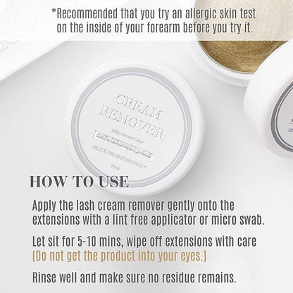 DLUX PROFESSIONAL Eyelash Extensions Cream Glue Remover – 15ml, Oatmeal Color, Fast Dissolving Professional Lash Adhesive Remover Avelisse