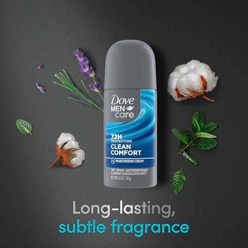 Dove Men+Care Antiperspirant Deodorant Dry Spray Clean Comfort, 72-Hour Sweat and Odor Protection, Triple Defense Technology, 1 oz (Pack of 24) Avelisse