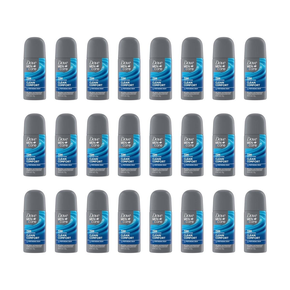 Dove Men+Care Antiperspirant Deodorant Dry Spray Clean Comfort, 72-Hour Sweat and Odor Protection, Triple Defense Technology, 1 oz (Pack of 24) Avelisse