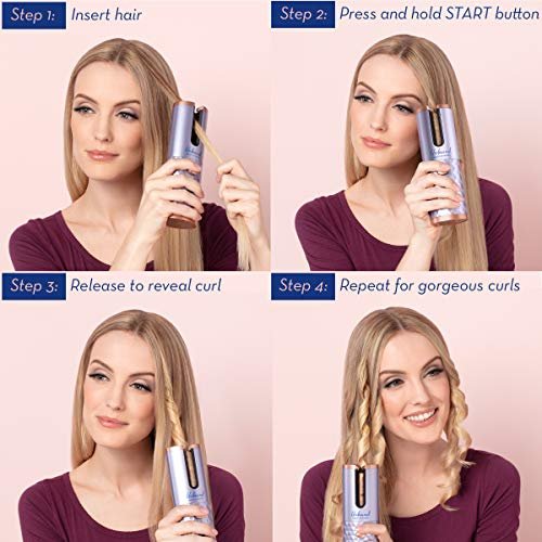 Conair Unbound Cordless Auto Curler - Rechargeable Auto Curler for Curls or Waves - Light Purple Avelisse