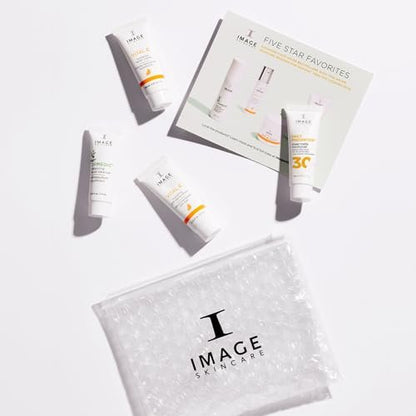 IMAGE Skincare Five Star Favorites Introductory Skincare 4-Step Regimen Set - Travel Size for Brighter, Healthier Looking Skin Avelisse