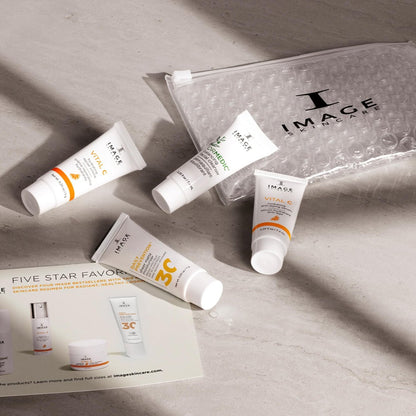 IMAGE Skincare Five Star Favorites Introductory Skincare 4-Step Regimen Set - Travel Size for Brighter, Healthier Looking Skin Avelisse