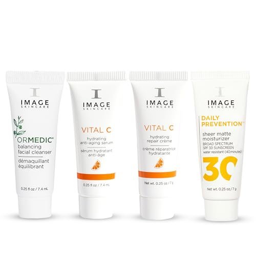 IMAGE Skincare Five Star Favorites Introductory Skincare 4-Step Regimen Set - Travel Size for Brighter, Healthier Looking Skin Avelisse