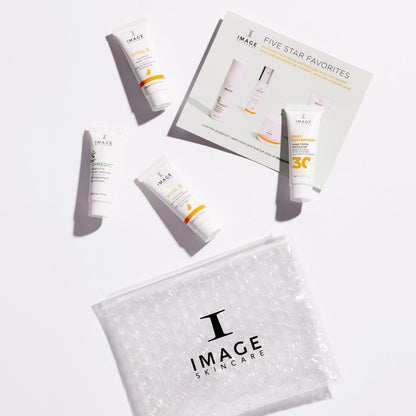IMAGE Skincare Five Star Favorites Introductory Skincare 4-Step Regimen Set - Travel Size for Brighter, Healthier Looking Skin Avelisse