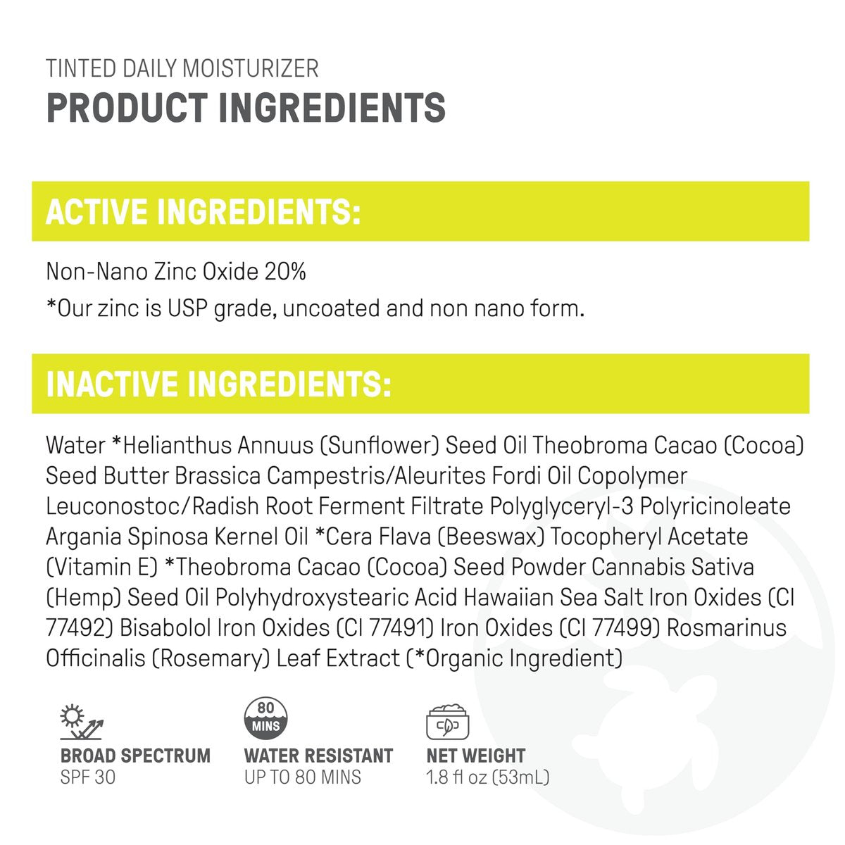 Raw Elements Tinted Daily Face Moisturizer SPF 30 - All-Natural Mineral Sunscreen with Non-Nano Zinc Oxide, 95% Organic, Reef Safe, 1.8 oz Avelisse