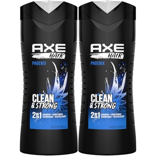 AXE Phoenix Men's 2-in-1 Shampoo & Conditioner 2-Pack, Crushed Mint & Rosemary Scent, 16 Fl Oz Each Avelisse