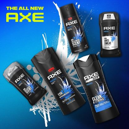 AXE Phoenix Men's 2-in-1 Shampoo & Conditioner 2-Pack, Crushed Mint & Rosemary Scent, 16 Fl Oz Each Avelisse