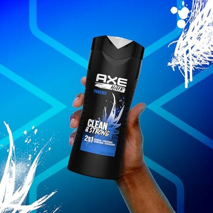 AXE Phoenix Men's 2-in-1 Shampoo & Conditioner 2-Pack, Crushed Mint & Rosemary Scent, 16 Fl Oz Each Avelisse