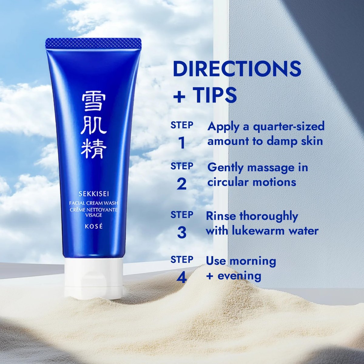 SEKKISEI Hydrating & Creamy Face Cleanser – Gentle Foaming Facial Wash for All Skin Types, 4.5 oz Avelisse